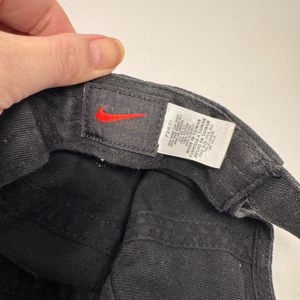 Nike Hat Black Youth One Size Adjustable Swoosh Cap Embroidery Logo - Picture 9 of 10
